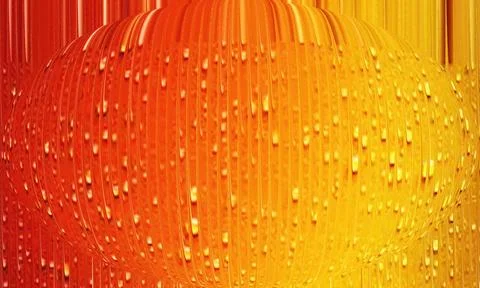 Modern Ribbed Sphere Background with Bright Gradient and Grainy Effect Stock Illustration