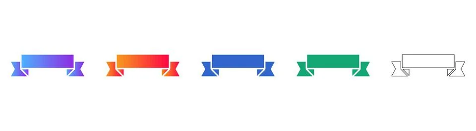 Modern Ribbon Banner Design Elements 스톡 일러스트