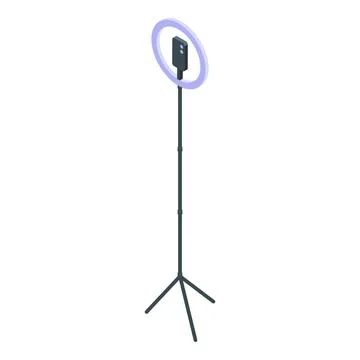 Modern ring light illuminating a smartphone for online content creation Stock Illustration