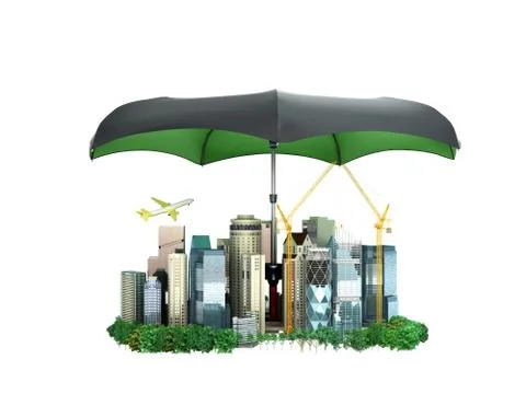 Modern risk management concept in construction industry 3d render on white no Illustrazione stock