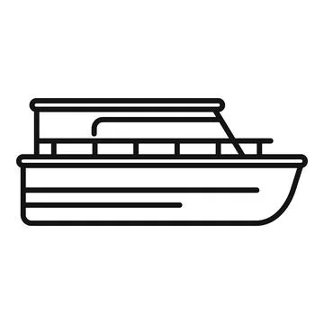 Modern river boat floating on water surface icon Stock Illustration