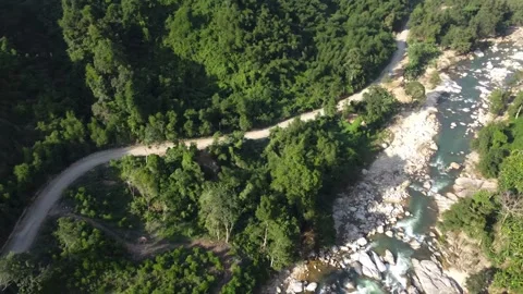 Modern river mapping is fast. Expert starts river mapping of rocky stream from Stock Footage 327180140