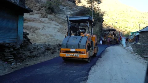 Modern road roller Stock Footage 166515059