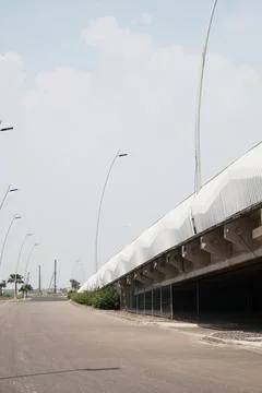 Modern Roadway Under Elevated Structure in Tangerang Stock Photos