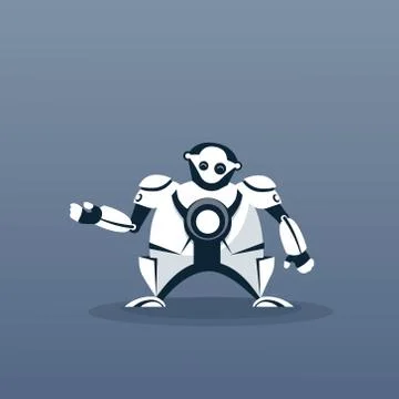 Modern Robot Artificial Intelligence Futuristic Mechanism Technology 스톡 일러스트