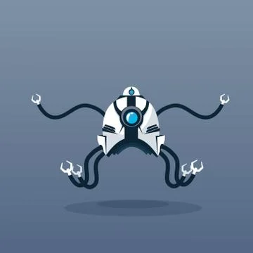 Modern Robot Artificial Intelligence Futuristic Mechanism Technology Stock Illustration