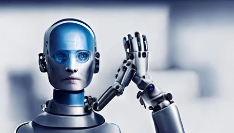 Modern robot with artificial intelligence Stockillustratie