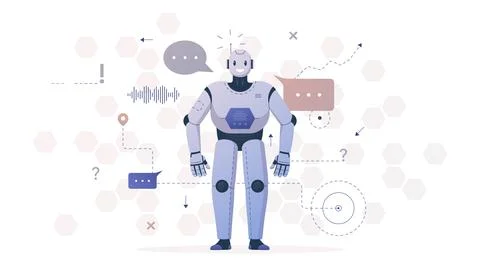 A modern robot assistant Illustrazione stock