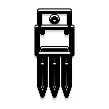 Modern robot character head with power pins Ilustração Stock