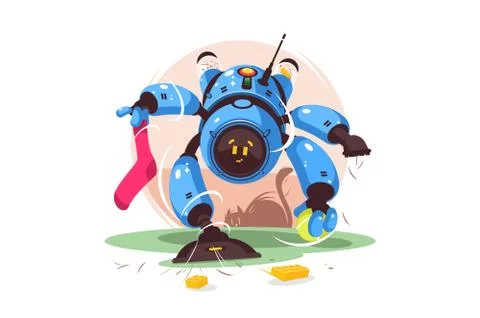 Modern robot cleaner Stock Illustration