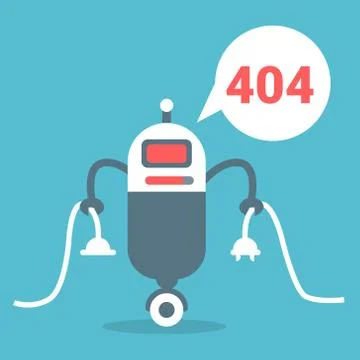 Modern Robot Connection Error Message Artificial Intelligence Technology Concept Stockillustratie