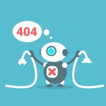 Modern Robot Connection Error Message Artificial Intelligence Technology Concept Stock Illustration
