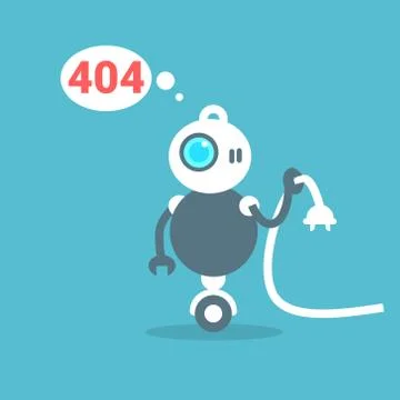 Modern Robot Connection Error Message Artificial Intelligence Technology Concept 스톡 일러스트