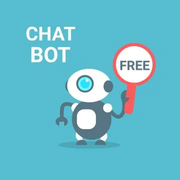 Modern Robot Free Chat Bot Artificial Intelligence Technology Concept Stock Illustration