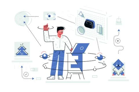 Modern robot helper イラスト素材