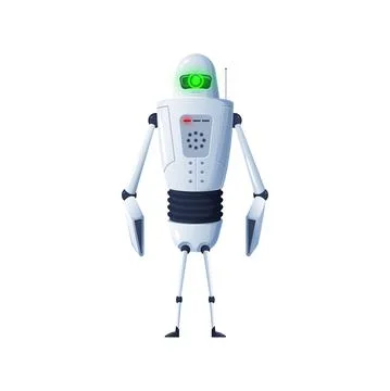 Modern robot hi-tech character isolated kids toy Stock Illustration
