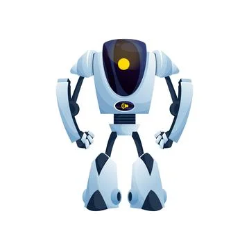 Modern robot hi-tech character folding legs, arms Illustrazione stock