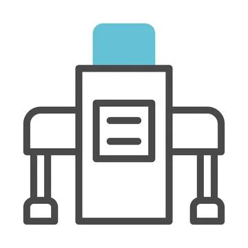 Modern Robot Line Icon Illustration Template Illustrazione stock