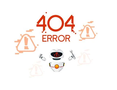 Modern robot mascot help assistant concept 404 error repair vector illustration Illustrazione stock