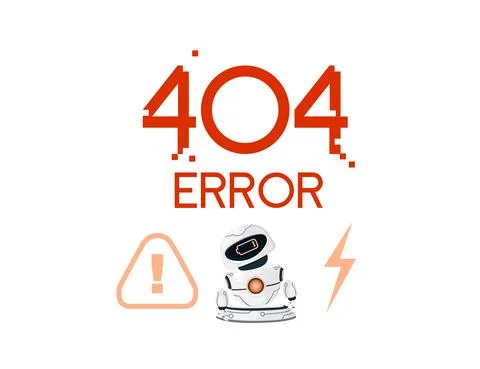 Modern robot mascot help assistant concept 404 error repair and low battery Stock Illustration
