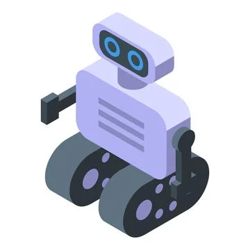 Modern robot moving on wheels with arms outstretched 스톡 일러스트