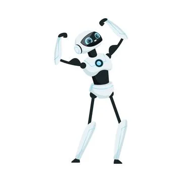 Modern Robot as Programmable Machine Showing Muscles Vector Illustration Stock Illustration