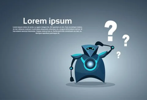 Modern Robot Thinking Question Artificial Intelligence Concept 스톡 일러스트