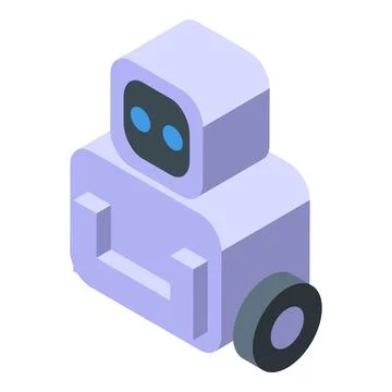 Modern robot using artificial intelligence navigating isometrically 스톡 일러스트