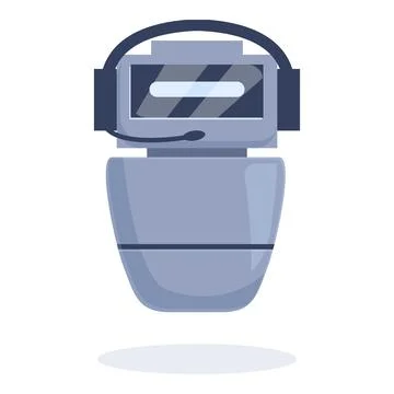 Modern robot using headset and microphone working as a call center operator Stock Illustration