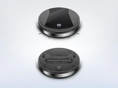 Modern robot vacuum cleaner 3d realistic Stock-Illustration