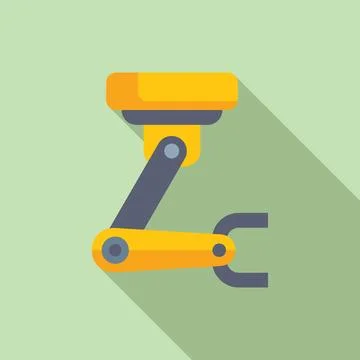 Modern robotic arm flat design icon Illustrazione stock