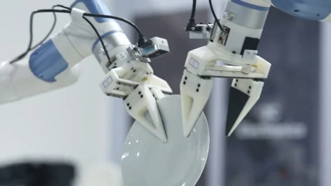Modern Robotic Arm for Material Handling – Advanced Automation Technology Stock Footage 292866715