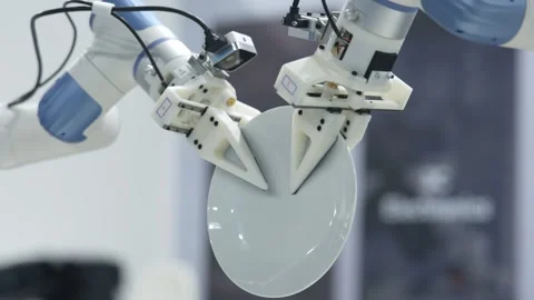 Modern Robotic Arm for Material Handling – Advanced Automation Technology Stock Footage 292866740