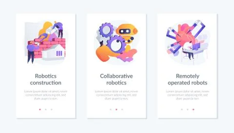 Modern robotic systems app interface template. Stock Illustration