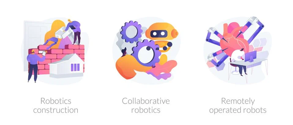 Modern robotic systems vector concept metaphors Stock Illustration