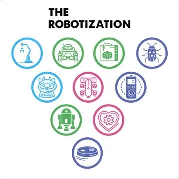 Modern robotization Infographic design template with icons. Robotic Infographic イラスト素材