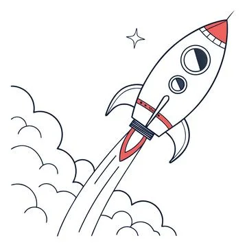 Modern Rocket Startup Icon - Dynamic Business Growth Vector Symbol Illustrazione stock