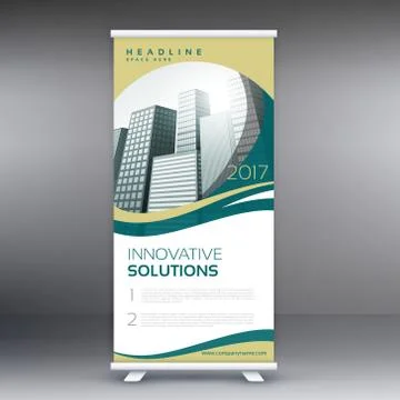 Modern roll up presentation template Stock Illustration