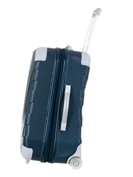 Modern rolling shell luggage side view Stock Photos