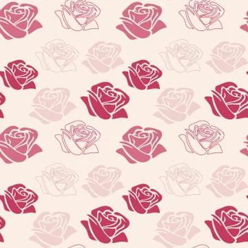 Modern romantic roses seamless pattern vector background Stock Illustration