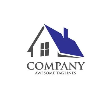 Modern roofing logo concept Illustrazione stock