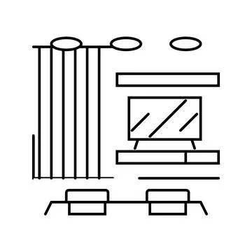 Modern room design line icon vector illustration Stock Illustration