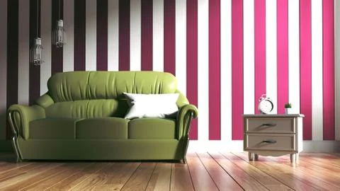 Modern room interior. 3D rendering Stock Illustration