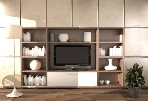 Modern room interior - Empty room. 3d rendering Stock Illustration