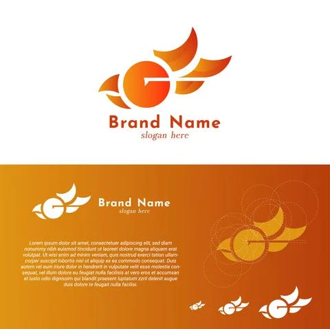 Modern rooster logo presentation template Illustrazione stock