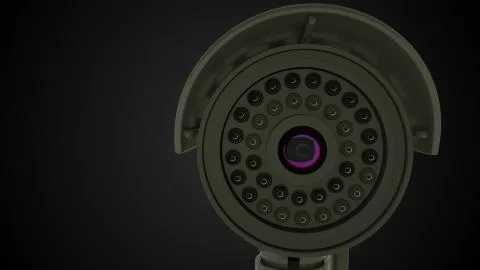 Modern rotating CCTV security camera, 3D rendering background Stock Illustration