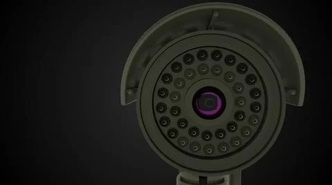 Modern rotating CCTV security camera, 3D rendering background Modern rotat... Stock Photos