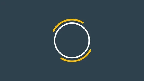 Modern rotating yellow and white double arc loading animation on dark gray .. Stock Footage 340798703