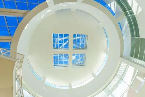 Modern Rotunda Skylight Ceiling at Getty Center in Los Angeles Foto stock