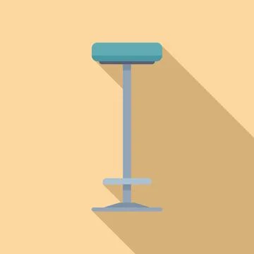 Modern round bar stool standing on one leg with footrest Illustrazione stock